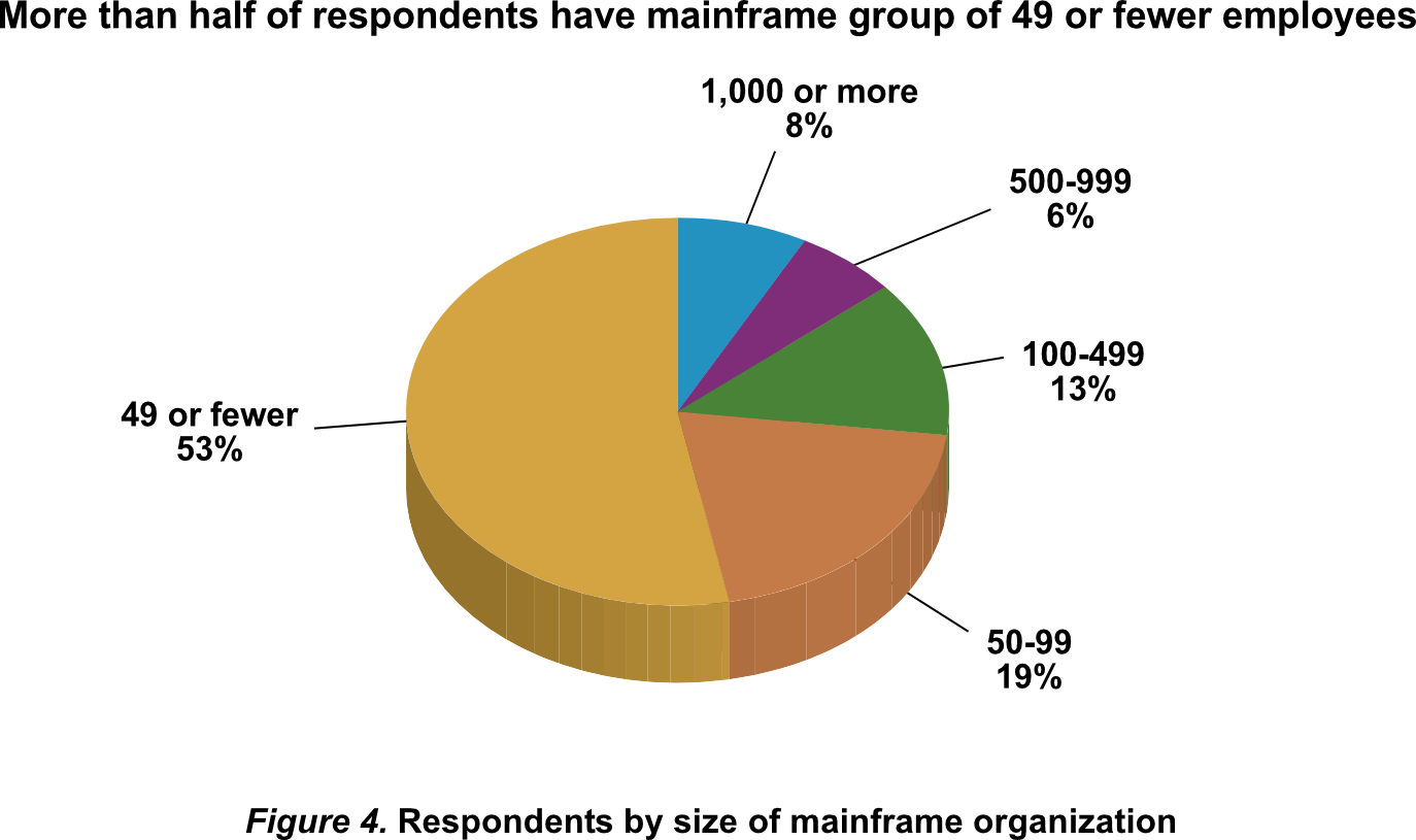 Figure 4. Respondents by size of mainframe organization